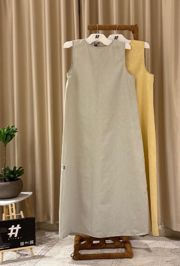 صورة تصميم كاجوال أنيق من كتان عالي الجودة – قصة حرف A مبطنة