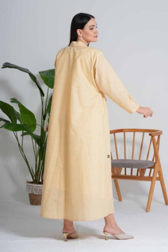 صورة عباية كتان رسمية - باللون الأصفر