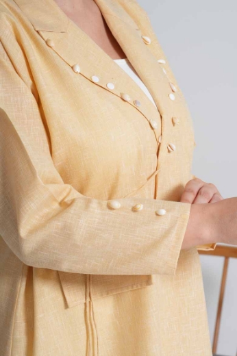 صورة عباية كتان رسمية - باللون الأصفر