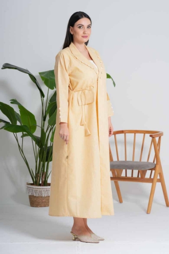صورة عباية كتان رسمية - باللون الأصفر