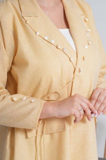 صورة عباية كتان رسمية - باللون الأصفر