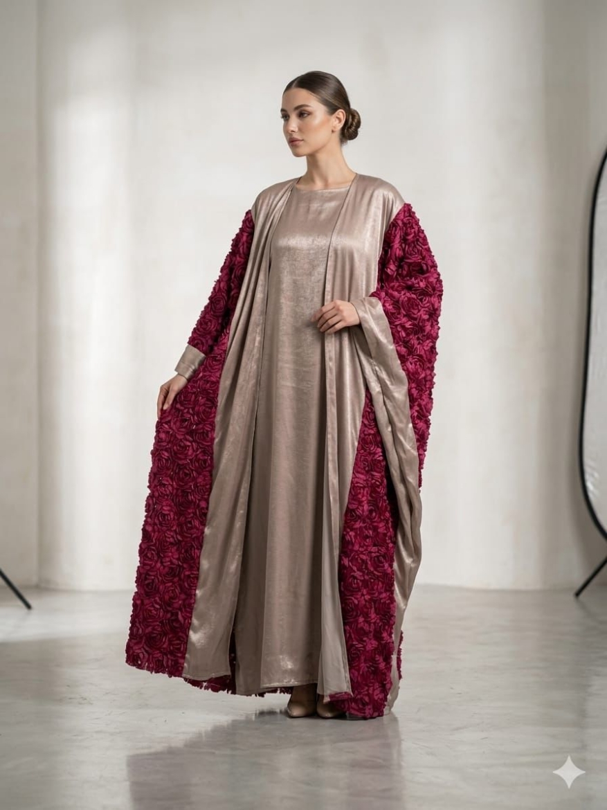صورة Divv longdress maroon/biege