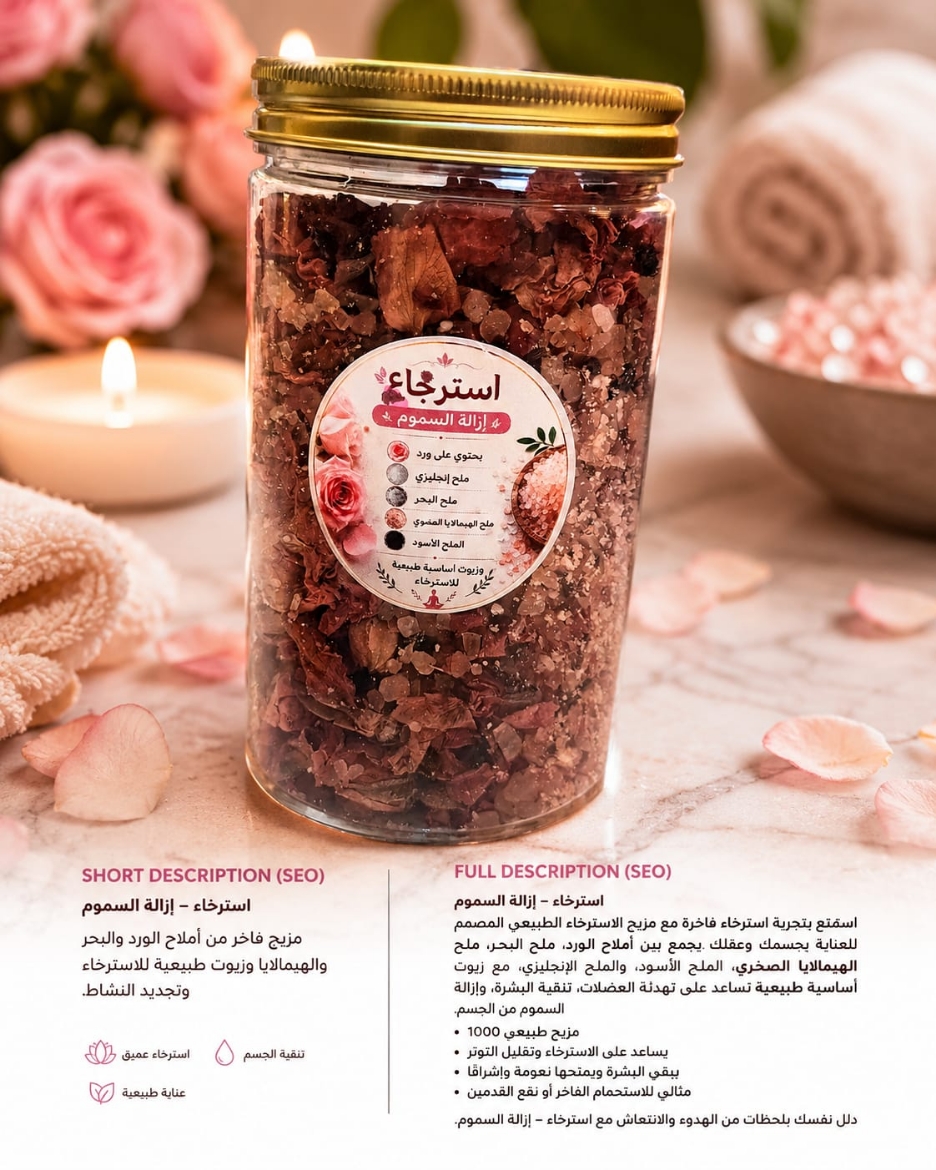 Picture of Rose & Himalaya salt bath soak